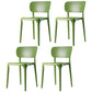 Contemporary Plastic Dining Room Chair Open Back Home Stackable Side Chair Green Set of 4 Clearhalo ' kitchen&dining_furn' 'Dining Chairs' 'Dining Tables & Seating' 'dining_chair' 'Furniture' 'furniture_dining_chair' 'Kitchen & Dining Furniture' 'kitchen' 3452795