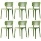 Contemporary Plastic Dining Room Chair Open Back Home Stackable Side Chair Green Set of 6 Clearhalo ' kitchen&dining_furn' 'Dining Chairs' 'Dining Tables & Seating' 'dining_chair' 'Furniture' 'furniture_dining_chair' 'Kitchen & Dining Furniture' 'kitchen' 3452796