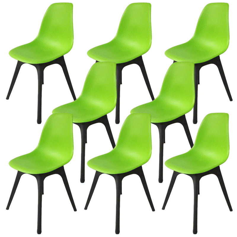 Contemporary Plastic Side Chair Kitchen Solid Back Dining Room Chair Set Green Set of 8 Clearhalo ' kitchen&dining_furn' 'Dining Chairs' 'Dining Tables & Seating' 'dining_chair' 'Furniture' 'furniture_dining_chair' 'Kitchen & Dining Furniture' 'kitchen' 3452809