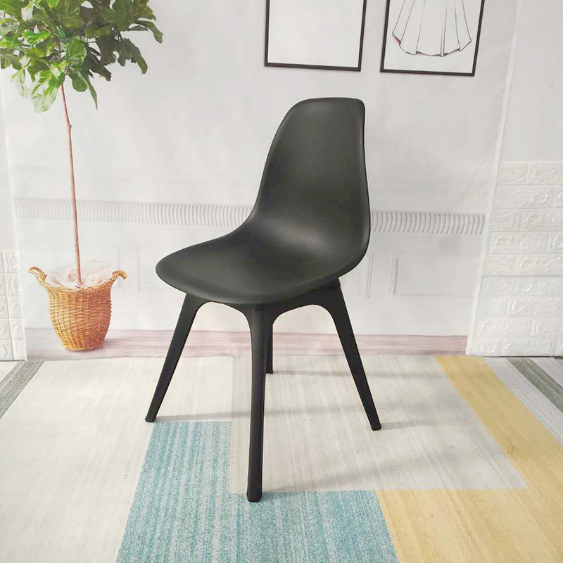 Contemporary Plastic Side Chair Kitchen Solid Back Dining Room Chair Set Clearhalo ' kitchen&dining_furn' 'Dining Chairs' 'Dining Tables & Seating' 'dining_chair' 'Furniture' 'furniture_dining_chair' 'Kitchen & Dining Furniture' 'kitchen' 3452810