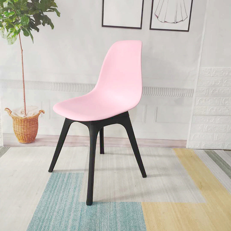 Contemporary Plastic Side Chair Kitchen Solid Back Dining Room Chair Set Clearhalo ' kitchen&dining_furn' 'Dining Chairs' 'Dining Tables & Seating' 'dining_chair' 'Furniture' 'furniture_dining_chair' 'Kitchen & Dining Furniture' 'kitchen' 3452813