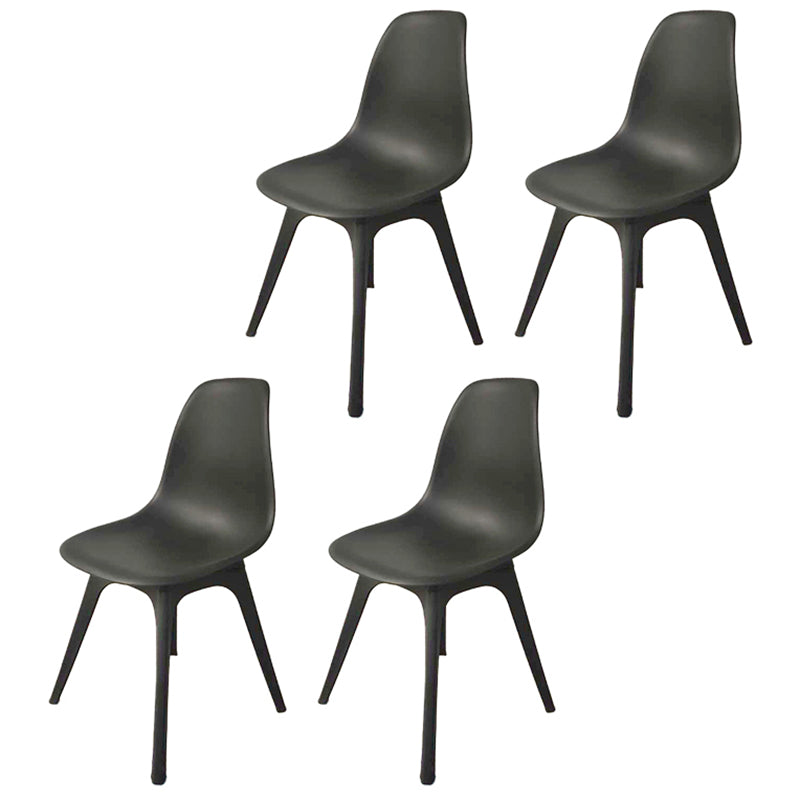 Contemporary Plastic Side Chair Kitchen Solid Back Dining Room Chair Set Black Set of 4 Clearhalo ' kitchen&dining_furn' 'Dining Chairs' 'Dining Tables & Seating' 'dining_chair' 'Furniture' 'furniture_dining_chair' 'Kitchen & Dining Furniture' 'kitchen' 3452816