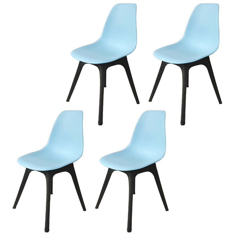 Contemporary Plastic Side Chair Kitchen Solid Back Dining Room Chair Set Blue Set of 4 Clearhalo ' kitchen&dining_furn' 'Dining Chairs' 'Dining Tables & Seating' 'dining_chair' 'Furniture' 'furniture_dining_chair' 'Kitchen & Dining Furniture' 'kitchen' 3452817