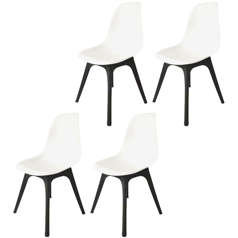 Contemporary Plastic Side Chair Kitchen Solid Back Dining Room Chair Set White Set of 4 Clearhalo ' kitchen&dining_furn' 'Dining Chairs' 'Dining Tables & Seating' 'dining_chair' 'Furniture' 'furniture_dining_chair' 'Kitchen & Dining Furniture' 'kitchen' 3452821