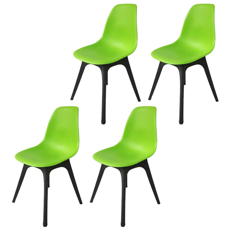 Contemporary Plastic Side Chair Kitchen Solid Back Dining Room Chair Set Green Set of 4 Clearhalo ' kitchen&dining_furn' 'Dining Chairs' 'Dining Tables & Seating' 'dining_chair' 'Furniture' 'furniture_dining_chair' 'Kitchen & Dining Furniture' 'kitchen' 3452822