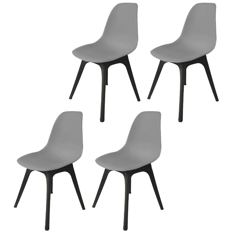 Contemporary Plastic Side Chair Kitchen Solid Back Dining Room Chair Set Grey Set of 4 Clearhalo ' kitchen&dining_furn' 'Dining Chairs' 'Dining Tables & Seating' 'dining_chair' 'Furniture' 'furniture_dining_chair' 'Kitchen & Dining Furniture' 'kitchen' 3452824