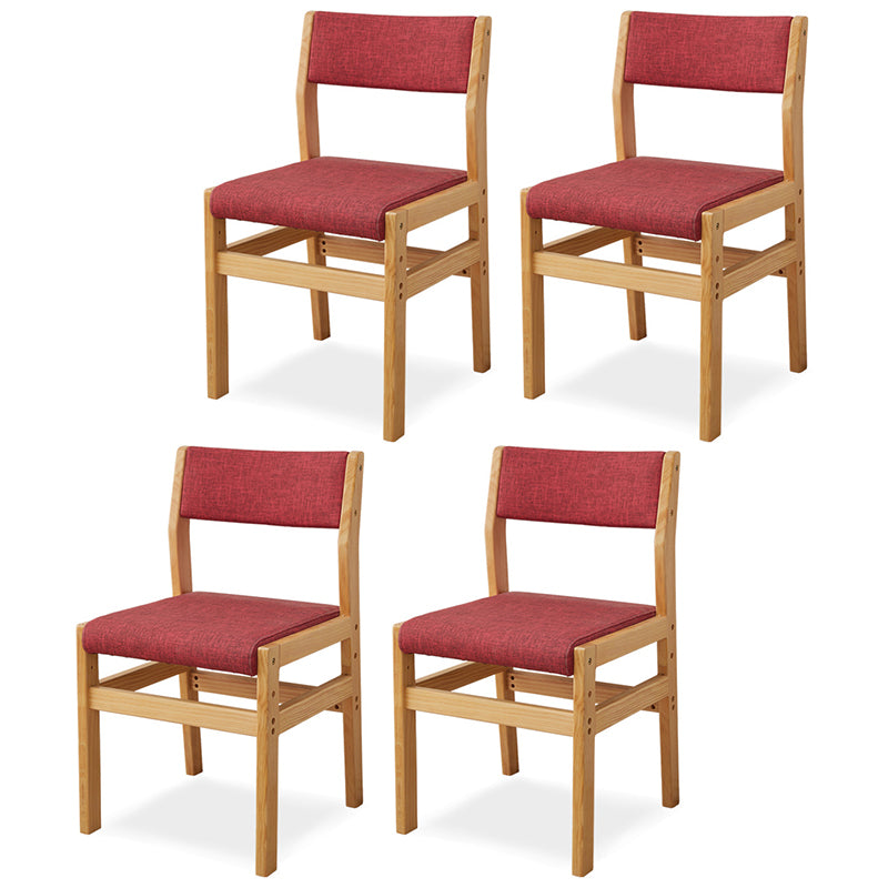 Wood Open Back Liftable Chairs Contemporary Kitchen Side Dining Room Chair Red Set of 4 Clearhalo ' kitchen&dining_furn' 'Dining Chairs' 'Dining Tables & Seating' 'dining_chair' 'Furniture' 'furniture_dining_chair' 'Kitchen & Dining Furniture' 'kitchen' 3452845