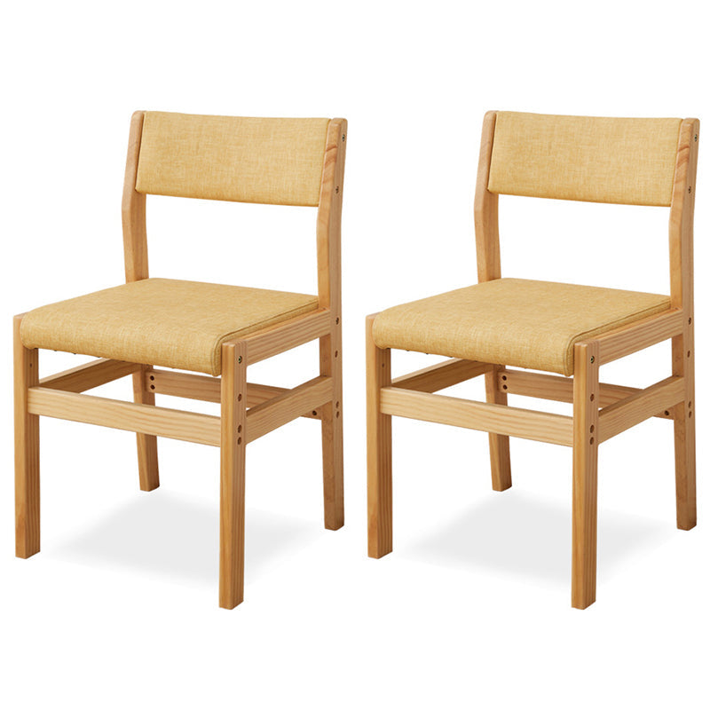 Wood Open Back Liftable Chairs Contemporary Kitchen Side Dining Room Chair Yellow Set of 2 Clearhalo ' kitchen&dining_furn' 'Dining Chairs' 'Dining Tables & Seating' 'dining_chair' 'Furniture' 'furniture_dining_chair' 'Kitchen & Dining Furniture' 'kitchen' 3452848