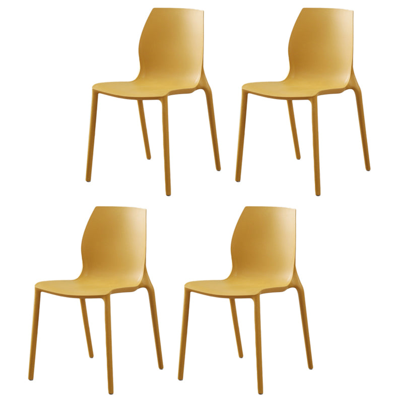 Plastic Contemporary Dining Room Chair Solid Back Home Stackable Side Chair Ginger Set of 4 Clearhalo ' kitchen&dining_furn' 'Dining Chairs' 'Dining Tables & Seating' 'dining_chair' 'Furniture' 'furniture_dining_chair' 'Kitchen & Dining Furniture' 'kitchen' 3452855
