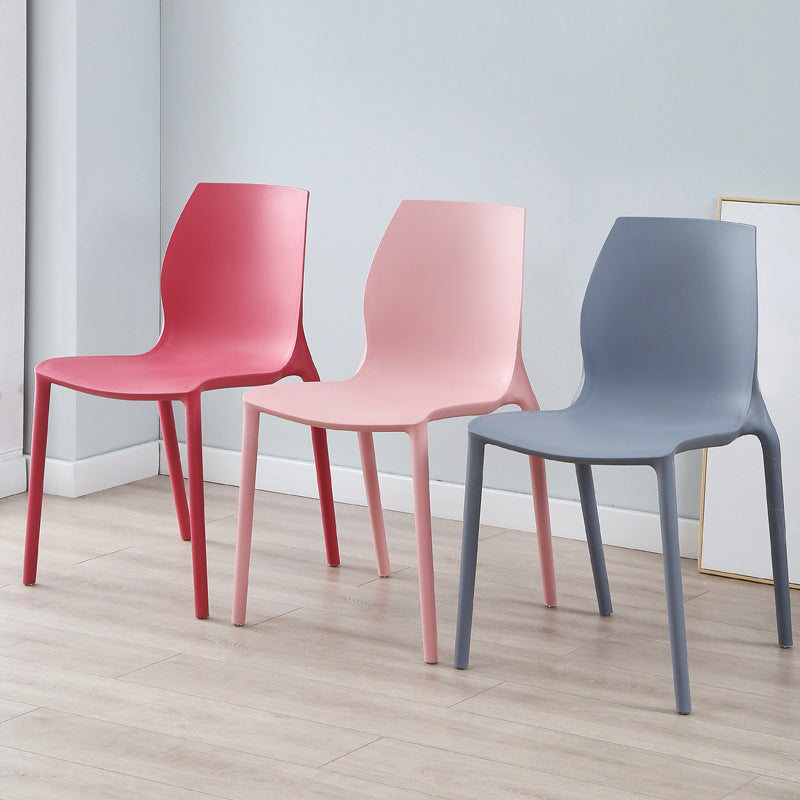 Plastic Contemporary Dining Room Chair Solid Back Home Stackable Side Chair Clearhalo ' kitchen&dining_furn' 'Dining Chairs' 'Dining Tables & Seating' 'dining_chair' 'Furniture' 'furniture_dining_chair' 'Kitchen & Dining Furniture' 'kitchen' 3452858