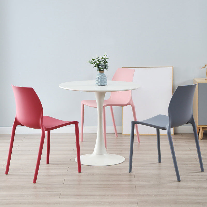 Plastic Contemporary Dining Room Chair Solid Back Home Stackable Side Chair Clearhalo ' kitchen&dining_furn' 'Dining Chairs' 'Dining Tables & Seating' 'dining_chair' 'Furniture' 'furniture_dining_chair' 'Kitchen & Dining Furniture' 'kitchen' 3452861