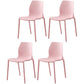 Plastic Contemporary Dining Room Chair Solid Back Home Stackable Side Chair Pink Set of 4 Clearhalo ' kitchen&dining_furn' 'Dining Chairs' 'Dining Tables & Seating' 'dining_chair' 'Furniture' 'furniture_dining_chair' 'Kitchen & Dining Furniture' 'kitchen' 3452865