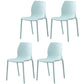 Plastic Contemporary Dining Room Chair Solid Back Home Stackable Side Chair Blue Set of 4 Clearhalo ' kitchen&dining_furn' 'Dining Chairs' 'Dining Tables & Seating' 'dining_chair' 'Furniture' 'furniture_dining_chair' 'Kitchen & Dining Furniture' 'kitchen' 3452867