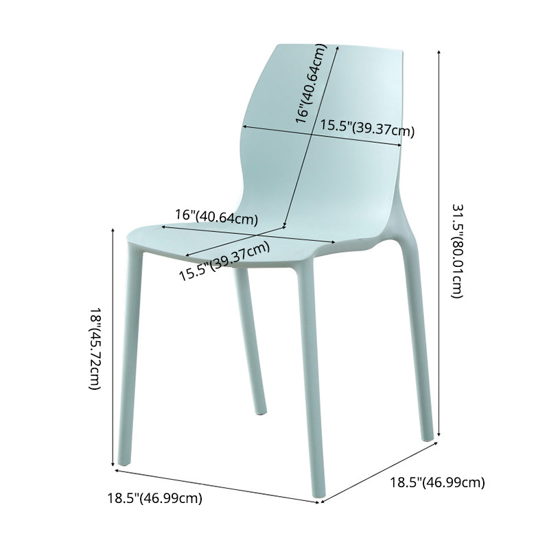 Plastic Contemporary Dining Room Chair Solid Back Home Stackable Side Chair Clearhalo ' kitchen&dining_furn' 'Dining Chairs' 'Dining Tables & Seating' 'dining_chair' 'Furniture' 'furniture_dining_chair' 'Kitchen & Dining Furniture' 'kitchen' 3452870