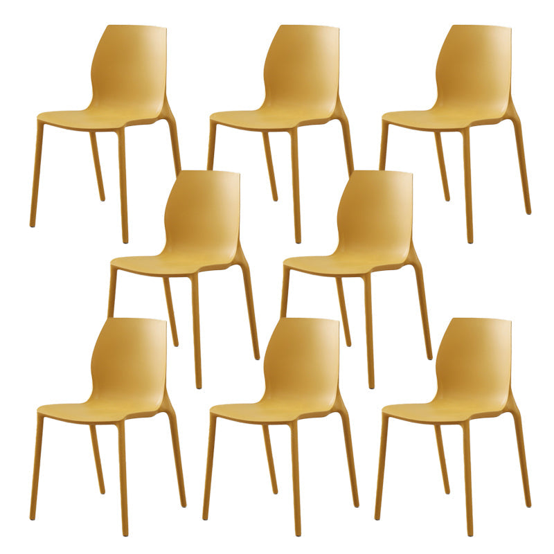 Plastic Contemporary Dining Room Chair Solid Back Home Stackable Side Chair Ginger Set of 8 Clearhalo ' kitchen&dining_furn' 'Dining Chairs' 'Dining Tables & Seating' 'dining_chair' 'Furniture' 'furniture_dining_chair' 'Kitchen & Dining Furniture' 'kitchen' 3452871
