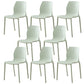 Plastic Contemporary Dining Room Chair Solid Back Home Stackable Side Chair Green Set of 8 Clearhalo ' kitchen&dining_furn' 'Dining Chairs' 'Dining Tables & Seating' 'dining_chair' 'Furniture' 'furniture_dining_chair' 'Kitchen & Dining Furniture' 'kitchen' 3452874