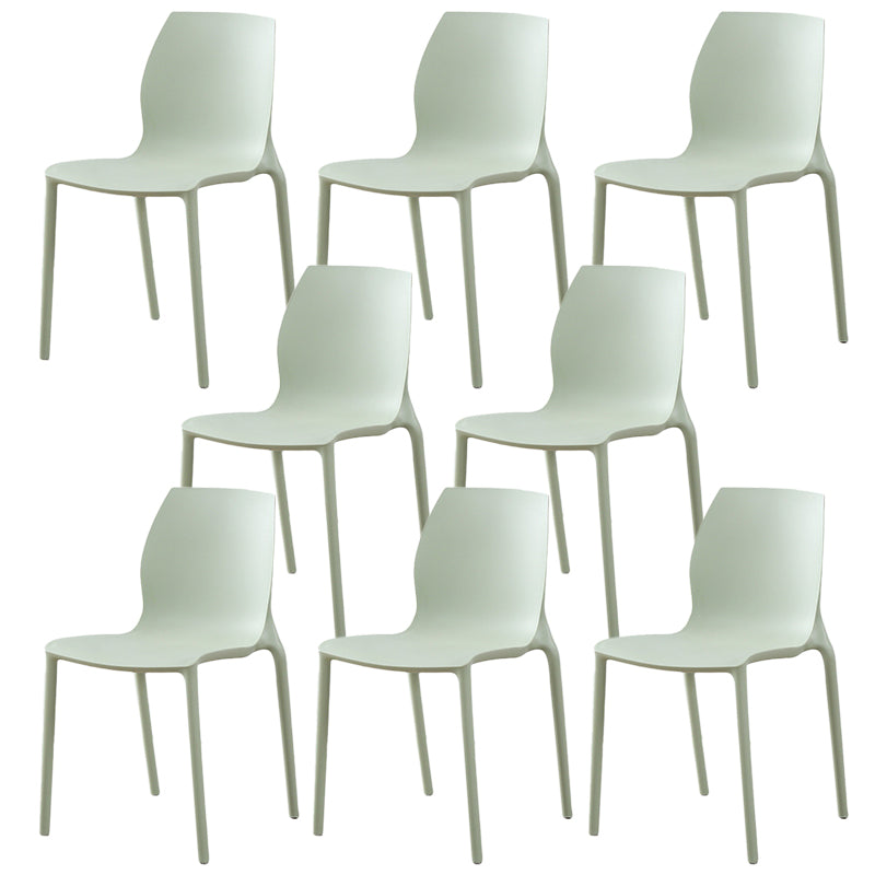 Plastic Contemporary Dining Room Chair Solid Back Home Stackable Side Chair Green Set of 8 Clearhalo ' kitchen&dining_furn' 'Dining Chairs' 'Dining Tables & Seating' 'dining_chair' 'Furniture' 'furniture_dining_chair' 'Kitchen & Dining Furniture' 'kitchen' 3452874