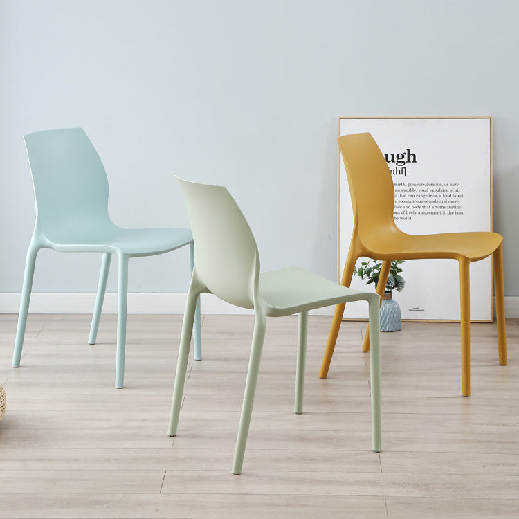 Plastic Contemporary Dining Room Chair Solid Back Home Stackable Side Chair Clearhalo ' kitchen&dining_furn' 'Dining Chairs' 'Dining Tables & Seating' 'dining_chair' 'Furniture' 'furniture_dining_chair' 'Kitchen & Dining Furniture' 'kitchen' 3452876