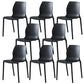 Plastic Contemporary Dining Room Chair Solid Back Home Stackable Side Chair Black Set of 8 Clearhalo ' kitchen&dining_furn' 'Dining Chairs' 'Dining Tables & Seating' 'dining_chair' 'Furniture' 'furniture_dining_chair' 'Kitchen & Dining Furniture' 'kitchen' 3452878