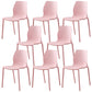 Plastic Contemporary Dining Room Chair Solid Back Home Stackable Side Chair Pink Set of 8 Clearhalo ' kitchen&dining_furn' 'Dining Chairs' 'Dining Tables & Seating' 'dining_chair' 'Furniture' 'furniture_dining_chair' 'Kitchen & Dining Furniture' 'kitchen' 3452879