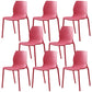 Plastic Contemporary Dining Room Chair Solid Back Home Stackable Side Chair Red Set of 8 Clearhalo ' kitchen&dining_furn' 'Dining Chairs' 'Dining Tables & Seating' 'dining_chair' 'Furniture' 'furniture_dining_chair' 'Kitchen & Dining Furniture' 'kitchen' 3452881