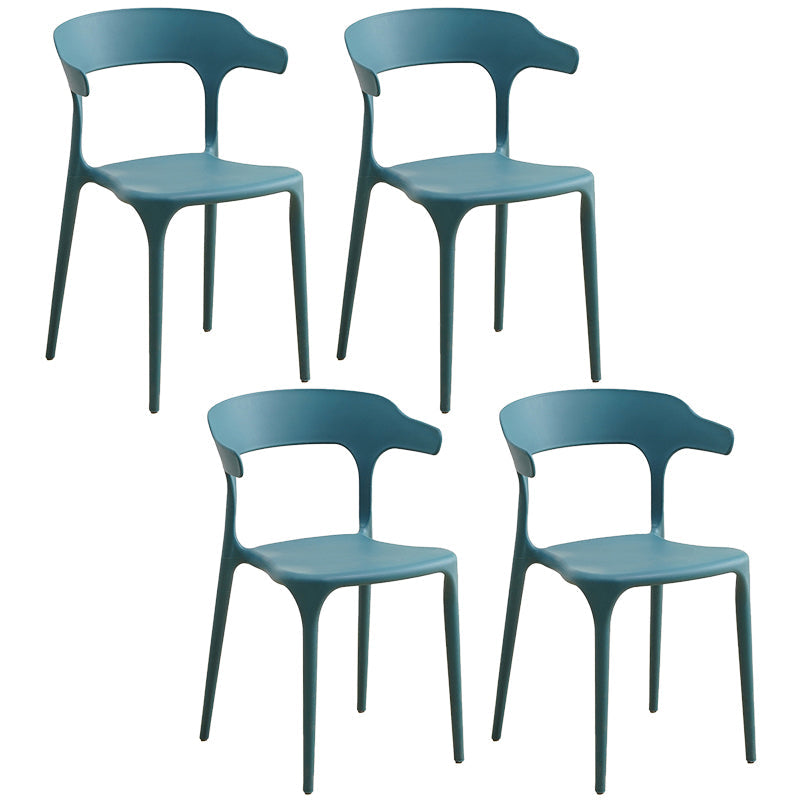 Plastic Modern Kitchen Side Chair 20'' Wide Matte Finish Arm Chair with 4 Legs Dark Blue Set of 4 Clearhalo ' kitchen&dining_furn' 'Dining Chairs' 'Dining Tables & Seating' 'dining_chair' 'Furniture' 'furniture_dining_chair' 'Kitchen & Dining Furniture' 'kitchen' 3452883
