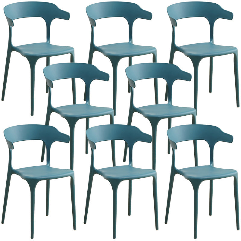 Plastic Modern Kitchen Side Chair 20'' Wide Matte Finish Arm Chair with 4 Legs Dark Blue Set of 8 Clearhalo ' kitchen&dining_furn' 'Dining Chairs' 'Dining Tables & Seating' 'dining_chair' 'Furniture' 'furniture_dining_chair' 'Kitchen & Dining Furniture' 'kitchen' 3452885