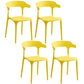 Plastic Modern Kitchen Side Chair 20'' Wide Matte Finish Arm Chair with 4 Legs Yellow Set of 4 Clearhalo ' kitchen&dining_furn' 'Dining Chairs' 'Dining Tables & Seating' 'dining_chair' 'Furniture' 'furniture_dining_chair' 'Kitchen & Dining Furniture' 'kitchen' 3452887