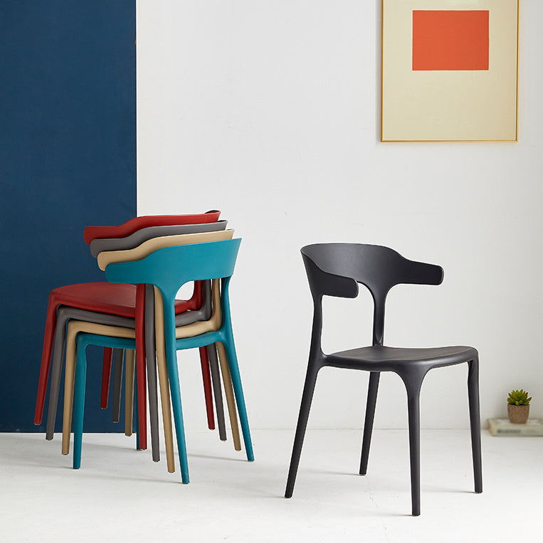 Plastic Modern Kitchen Side Chair 20'' Wide Matte Finish Arm Chair with 4 Legs Clearhalo ' kitchen&dining_furn' 'Dining Chairs' 'Dining Tables & Seating' 'dining_chair' 'Furniture' 'furniture_dining_chair' 'Kitchen & Dining Furniture' 'kitchen' 3452888