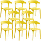 Plastic Modern Kitchen Side Chair 20'' Wide Matte Finish Arm Chair with 4 Legs Yellow Set of 8 Clearhalo ' kitchen&dining_furn' 'Dining Chairs' 'Dining Tables & Seating' 'dining_chair' 'Furniture' 'furniture_dining_chair' 'Kitchen & Dining Furniture' 'kitchen' 3452889