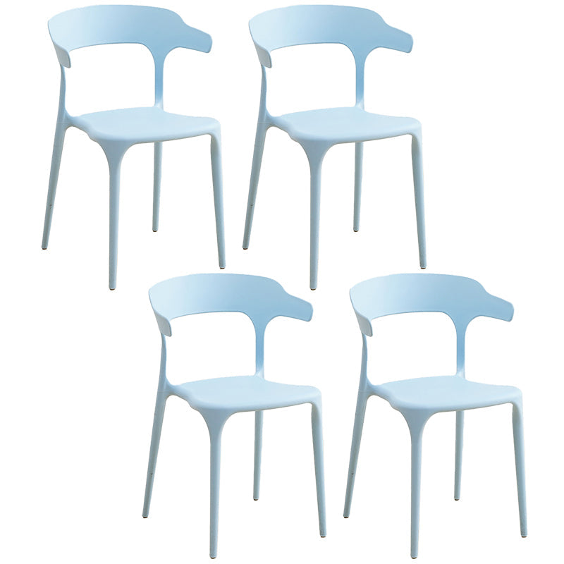 Plastic Modern Kitchen Side Chair 20'' Wide Matte Finish Arm Chair with 4 Legs Light Blue Set of 4 Clearhalo ' kitchen&dining_furn' 'Dining Chairs' 'Dining Tables & Seating' 'dining_chair' 'Furniture' 'furniture_dining_chair' 'Kitchen & Dining Furniture' 'kitchen' 3452891