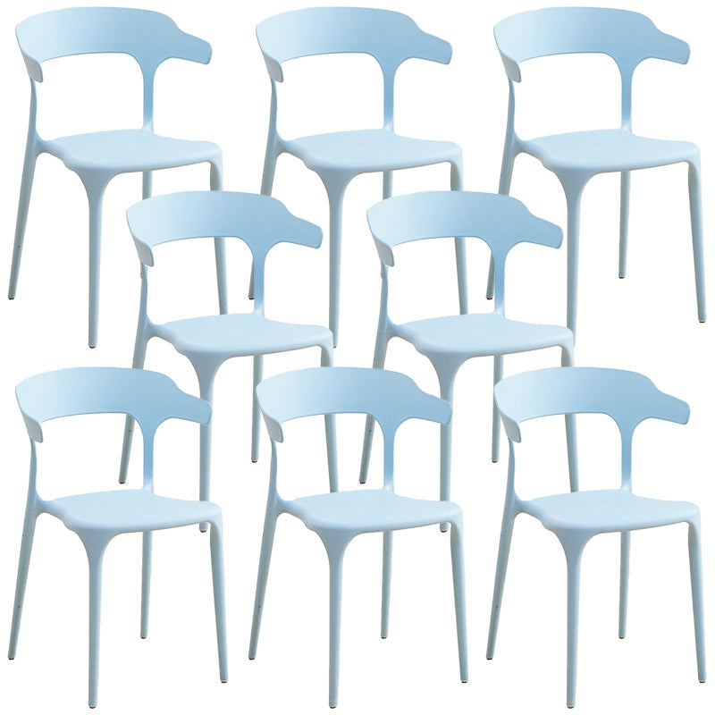 Plastic Modern Kitchen Side Chair 20'' Wide Matte Finish Arm Chair with 4 Legs Light Blue Set of 8 Clearhalo ' kitchen&dining_furn' 'Dining Chairs' 'Dining Tables & Seating' 'dining_chair' 'Furniture' 'furniture_dining_chair' 'Kitchen & Dining Furniture' 'kitchen' 3452893