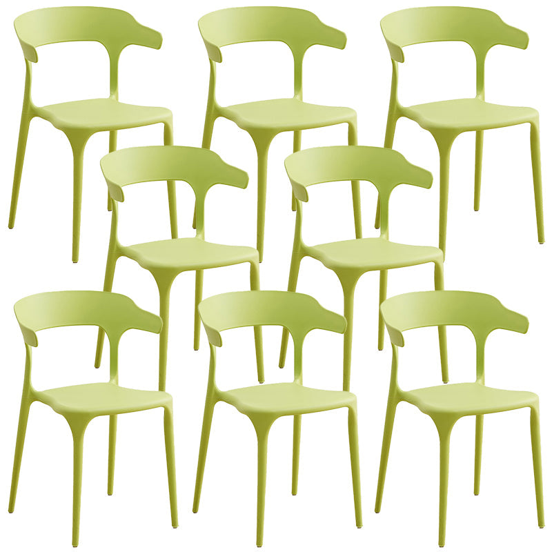 Plastic Modern Kitchen Side Chair 20'' Wide Matte Finish Arm Chair with 4 Legs Light Green Set of 8 Clearhalo ' kitchen&dining_furn' 'Dining Chairs' 'Dining Tables & Seating' 'dining_chair' 'Furniture' 'furniture_dining_chair' 'Kitchen & Dining Furniture' 'kitchen' 3452897