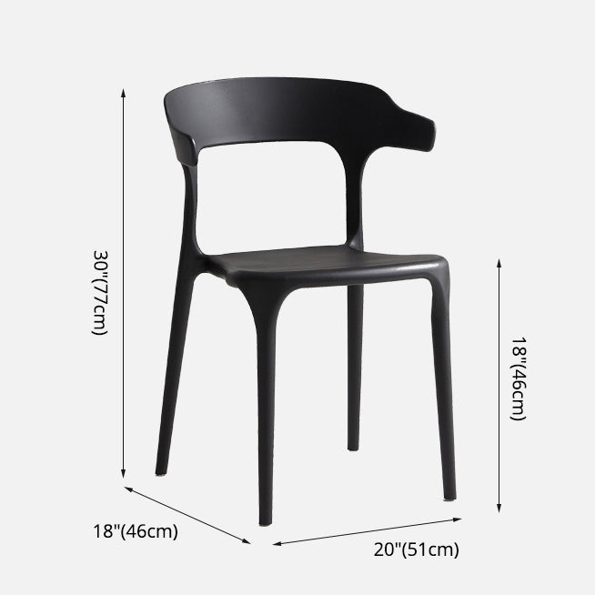 Plastic Modern Kitchen Side Chair 20'' Wide Matte Finish Arm Chair with 4 Legs Clearhalo ' kitchen&dining_furn' 'Dining Chairs' 'Dining Tables & Seating' 'dining_chair' 'Furniture' 'furniture_dining_chair' 'Kitchen & Dining Furniture' 'kitchen' 3452898