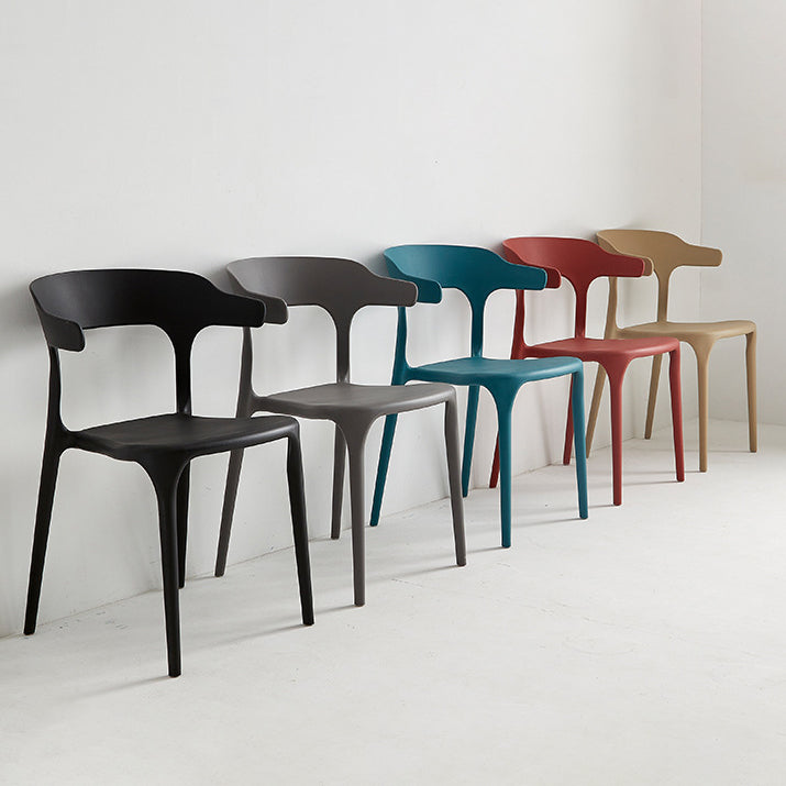 Plastic Modern Kitchen Side Chair 20'' Wide Matte Finish Arm Chair with 4 Legs Clearhalo ' kitchen&dining_furn' 'Dining Chairs' 'Dining Tables & Seating' 'dining_chair' 'Furniture' 'furniture_dining_chair' 'Kitchen & Dining Furniture' 'kitchen' 3452902