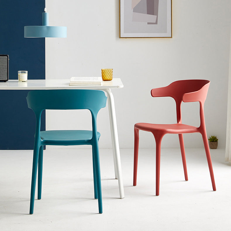 Plastic Modern Kitchen Side Chair 20'' Wide Matte Finish Arm Chair with 4 Legs Clearhalo ' kitchen&dining_furn' 'Dining Chairs' 'Dining Tables & Seating' 'dining_chair' 'Furniture' 'furniture_dining_chair' 'Kitchen & Dining Furniture' 'kitchen' 3452905