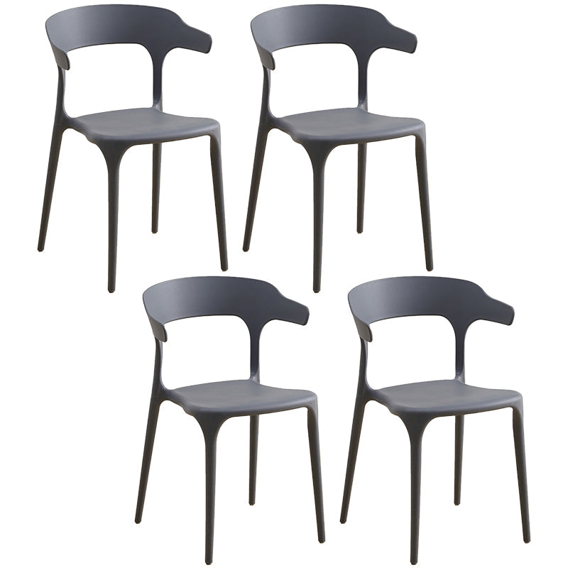 Plastic Modern Kitchen Side Chair 20'' Wide Matte Finish Arm Chair with 4 Legs Grey Set of 4 Clearhalo ' kitchen&dining_furn' 'Dining Chairs' 'Dining Tables & Seating' 'dining_chair' 'Furniture' 'furniture_dining_chair' 'Kitchen & Dining Furniture' 'kitchen' 3452907