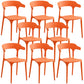 Plastic Modern Kitchen Side Chair 20'' Wide Matte Finish Arm Chair with 4 Legs Orange Set of 8 Clearhalo ' kitchen&dining_furn' 'Dining Chairs' 'Dining Tables & Seating' 'dining_chair' 'Furniture' 'furniture_dining_chair' 'Kitchen & Dining Furniture' 'kitchen' 3452914