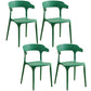 Plastic Modern Kitchen Side Chair 20'' Wide Matte Finish Arm Chair with 4 Legs Dark Green Set of 4 Clearhalo ' kitchen&dining_furn' 'Dining Chairs' 'Dining Tables & Seating' 'dining_chair' 'Furniture' 'furniture_dining_chair' 'Kitchen & Dining Furniture' 'kitchen' 3452915