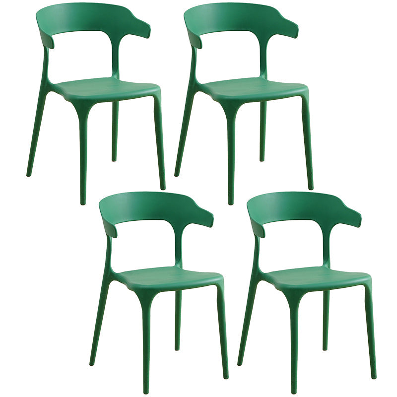 Plastic Modern Kitchen Side Chair 20'' Wide Matte Finish Arm Chair with 4 Legs Dark Green Set of 4 Clearhalo ' kitchen&dining_furn' 'Dining Chairs' 'Dining Tables & Seating' 'dining_chair' 'Furniture' 'furniture_dining_chair' 'Kitchen & Dining Furniture' 'kitchen' 3452915