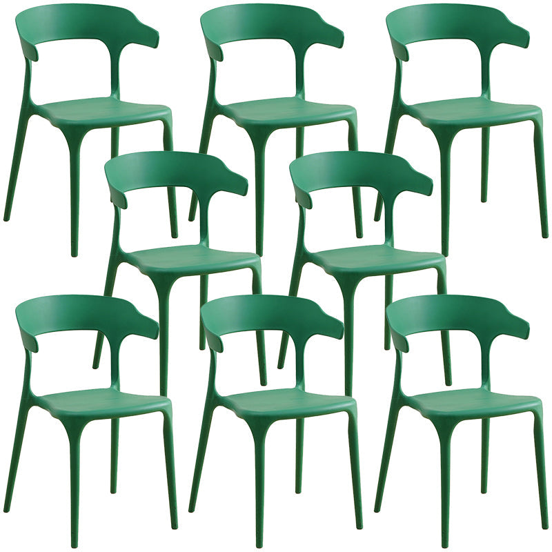 Plastic Modern Kitchen Side Chair 20'' Wide Matte Finish Arm Chair with 4 Legs Dark Green Set of 8 Clearhalo ' kitchen&dining_furn' 'Dining Chairs' 'Dining Tables & Seating' 'dining_chair' 'Furniture' 'furniture_dining_chair' 'Kitchen & Dining Furniture' 'kitchen' 3452916