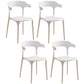 Plastic Modern Kitchen Side Chair 20'' Wide Matte Finish Arm Chair with 4 Legs White Set of 4 Clearhalo ' kitchen&dining_furn' 'Dining Chairs' 'Dining Tables & Seating' 'dining_chair' 'Furniture' 'furniture_dining_chair' 'Kitchen & Dining Furniture' 'kitchen' 3452917