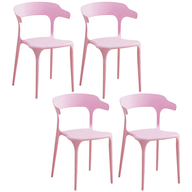 Plastic Modern Kitchen Side Chair 20'' Wide Matte Finish Arm Chair with 4 Legs Pink Set of 4 Clearhalo ' kitchen&dining_furn' 'Dining Chairs' 'Dining Tables & Seating' 'dining_chair' 'Furniture' 'furniture_dining_chair' 'Kitchen & Dining Furniture' 'kitchen' 3452919