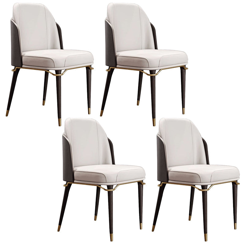 Wooden Contemporary Indoor Dining Side Chair 20" Wide Solid Matte Finish Dining Chair Gray-White Set of 4 Clearhalo ' kitchen&dining_furn' 'Dining Chairs' 'Dining Tables & Seating' 'dining_chair' 'Furniture' 'furniture_dining_chair' 'Kitchen & Dining Furniture' 'kitchen' 3452923