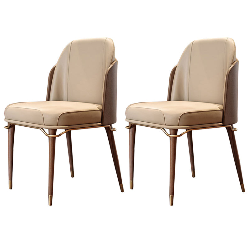 Wooden Contemporary Indoor Dining Side Chair 20" Wide Solid Matte Finish Dining Chair Coffee-Yellow Set of 2 Clearhalo ' kitchen&dining_furn' 'Dining Chairs' 'Dining Tables & Seating' 'dining_chair' 'Furniture' 'furniture_dining_chair' 'Kitchen & Dining Furniture' 'kitchen' 3452925