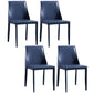 Contemporary PU Leather Dining Side Chair Matte Finish Solid Back Dining Chair Blue Set of 4 Clearhalo ' kitchen&dining_furn' 'Dining Chairs' 'Dining Tables & Seating' 'dining_chair' 'Furniture' 'furniture_dining_chair' 'Kitchen & Dining Furniture' 'kitchen' 3452937