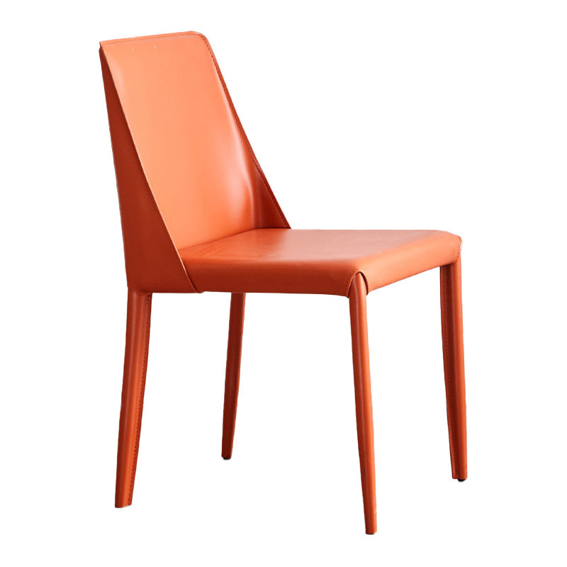 Contemporary PU Leather Dining Side Chair Matte Finish Solid Back Dining Chair Clearhalo ' kitchen&dining_furn' 'Dining Chairs' 'Dining Tables & Seating' 'dining_chair' 'Furniture' 'furniture_dining_chair' 'Kitchen & Dining Furniture' 'kitchen' 3452945