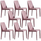 Contemporary PU Leather Dining Side Chair Matte Finish Solid Back Dining Chair Pink Set of 8 Clearhalo ' kitchen&dining_furn' 'Dining Chairs' 'Dining Tables & Seating' 'dining_chair' 'Furniture' 'furniture_dining_chair' 'Kitchen & Dining Furniture' 'kitchen' 3452954