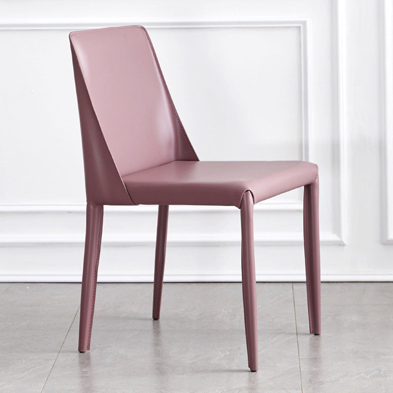 Contemporary PU Leather Dining Side Chair Matte Finish Solid Back Dining Chair Clearhalo ' kitchen&dining_furn' 'Dining Chairs' 'Dining Tables & Seating' 'dining_chair' 'Furniture' 'furniture_dining_chair' 'Kitchen & Dining Furniture' 'kitchen' 3452961