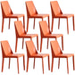 Contemporary PU Leather Dining Side Chair Matte Finish Solid Back Dining Chair Orange Set of 8 Clearhalo ' kitchen&dining_furn' 'Dining Chairs' 'Dining Tables & Seating' 'dining_chair' 'Furniture' 'furniture_dining_chair' 'Kitchen & Dining Furniture' 'kitchen' 3452962